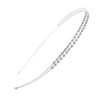 Fashion Double Row Fine Encrusted Rhinestone Claw Chain Hair Hoop Hair Bands - Simple Hair Accessories Headband for Woman Lady (Silver)