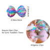 AsggBah 5pcs Colored Hair Alligator Clips with Bling Sequins Festival Party Hair Bows Clips Hair Accessories for Girls Kids Toddlers Pupils.