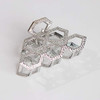 Women Vintage Metal Hair Jaw Clips Hair Clamp Hair Claw Hairpin Accessories (White K)