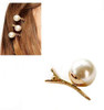 4Pcs Man-Made Pearl Hairdressing Duck Bill Alligator Hair Clips Gold Stainless Steel Modelling Clamp for Women Lady