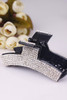 Women Elegant Full Rhinestone Crystal Hair Clip Acrylic Jaw Clip Hairpin Hair Claw Hair Accessories (Black - B#)