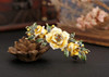Fodattm Women Lady Vintage Exquisite Flower French Hair Barrette Metal Hairpin Rhinestone Spring Hair Clip Bridal Wedding Crystal Hair Clasps (Yellow
