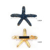 Crystal Rhinestone Starfish Hair Barrettes Metal Hair Clips Fashion Starfish Hairpin Women Hairstyle Tools Accessories (Blue)