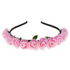Love Sweety BOHO Floral Crown Rose Flower Headband Hair Wreath (Pink)