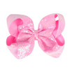 AMYDECOR 8 Inch Light Pink Sparkly Glitter Sequin Hair Bows for Girls