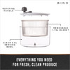 BINO | Salad Spinner - 2.75 Qt | Small Manual Lettuce Spinner | Salad Spinner with Salad Bowl for Serving | Fruit & Vegetable Basket & Spinner | Past