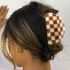 CHANACO Checkered Claw Clip 4 Pcs Checkered Hair Clip Large Claw Clips for Thick Hair Brown Tortoise Barrettes Hair Clips for Women Y2K Aesthetics Ha