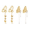 AMNGYOOK 4PCS Alloy butterfly Hair Clips, Metal Gold Claw Clips With Tassel Nonslip Hair Claw Hair Accessories For Women And Girls (A)