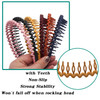 Yeshan Plastic Teeth Headbands, Wavy Headbands with combs Non-slip Thin Hair bands for Women Girls Hair,Pack of 6