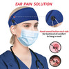 ABAMERICA Headbands with Button for Mask, Wide Nurses Headbands Non Slip Elastic Ear Protection for Women Men Doctors Sweatband Head Wrap