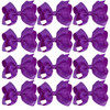 4 Inch Boutique Girls Hair Bows Hair Clips for Baby Girls Toddlers 12 Pcs Solid Color (Purple)