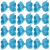 4 Inch Boutique Girls Hair Bows Hair Clips for Baby Girls Toddlers 12 Pcs Solid Color (Light blue)