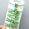 WHITEBRIDGE 6pcs Cartoon Frosted Hair Clips Set Frosted Cartoon Hairpins Hair Clips Bobby Pins for Girls, Women (Dinosaur and Avocado)