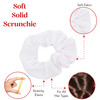 12 Pack Solid Hair Ties Scrunchies (White)
