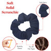 9 Pack Scrunchies Hair Ties (White Navy Light Blue)