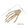 4Pcs Halloween Skeleton Hands Hair Barrettes,Halloween Hair Clips for Women Girls,Rhinestone Skull Hand Hair Clip Hairpin,Zombie Punk Rock Hair Clip,