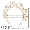 Urieo Star Halo Crown Gold Pearls Goddess Headband Stars Crystal Thin Tiara Hairhoops Festival Handmade Hair Accessories for Women