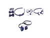 French Toast Girl's School Uniform Headbands and Bow Clips, 3-pack, Navy