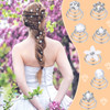 108 Pcs 7 Styles Wedding Crystal Twisters Spiral Set Bridal Rhinestone Hair Pins Silver Coil Pearl White Flower Hair Gems Hair Clips for Prom with Cl