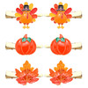 HZEYN 6 Pack Thanksgiving Hair Clip Fall Pumpkin Maple Leaf Turkey Hair Clips for Women Autumn Fall Hair Barrette Accessory Holiday Gifts
