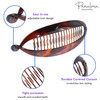 Parcelona French Narrow Large 6 1/2" Tortoise Shell Celluloid Made in France Ponytail Holder Banana Hair Clip for Women and Girls