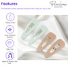 Parcelona French Mini Set of 4 Small Celluloid Acetate Snap Hair Clips No Slip Fashion Durable Styling Women Hair Accessories Girls Snap Hair Barrett