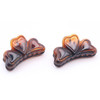 Parcelona French Love Hearts Very Small 1 3/4" Celluloid Acetate Set of 2 Claw Clips for Thin Hair Durable Fashion Hair Styling Clips Women Hair Acce