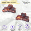 Parcelona French Love Hearts Very Small 1 3/4" Celluloid Acetate Set of 2 Claw Clips for Thin Hair Durable Fashion Hair Styling Clips Women Hair Acce