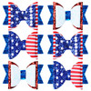 Whaline 4th of July Bow Hair Clips 6pcs Glitter American Flag Barrette Hair Bow Patriotic Stars and Stripes Hairgrips Baby Girls Women Hair Accessori
