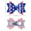 Whaline 4th of July Bow Hair Clips 6pcs Glitter American Flag Barrette Hair Bow Patriotic Stars and Stripes Hairgrips Baby Girls Women Hair Accessori