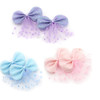 Hot & Sattion 6 Packs Baby Girl Hair Clips Polka Dotted Chiffon Glitter Non-slip Butterfly Clips Barrettes for Girls Baby Kids Children Toddlers Hair