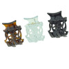 Parcelona French 3 Mini Small 2 cm Claws Black N Shell N Clear Celluloid Jaw Claw Hair Clip Clutcher