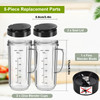 UBYNID 2 Pack Magic Bullet Blender Cups, Tall 22oz Cup with Flip Top To-Go Lid & 4 Fins Cross Blade Blender Replacement Parts, Replacement Cup Mug wi