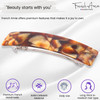 French Amie Oblong Handmade 3.5" Celluloid Automatic Hair Clip Barrette French Hair Clip for Girls Strong Hold Hair Clips for Women No Slip Durable P