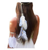 Set of 2 Women Lady Bohemian White Peacock Feather Headband Headdress and Armband Hippie Headpiece Headwear Handmade Tribal Indian Fascinator Feather