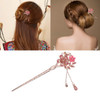 Lurrose Rhinestone Pearl Flower Hair Stick Chinese Hair Chopsticks Vintage Retro Tassel Hair Pin Hair Styling Hair Making Accessories for Long Hair f
