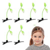 Garneck 10pcs Bean Sprout Hair Clip Plant Grass Hair Accessories Kids DIY for School Home Party