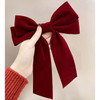Long Velvet Hair Bow Red Bow Hair Clips Ribbon Velvet Hair Barrettes Clip Large Bowknot Hairpin Headwear Velvet Bow Hair Barrette Headpieces Lady Hai