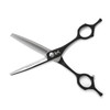 Very Sharp Kobaruto - Rebel - 440c Silver Black Cobalt 6" 35% Cut Ratio Hair Thinning Shears Scissors for Stylists and Barbers