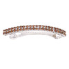 Rosemarie Collections Women's Classic Style Double Row Crystal Rhinestone Locking Hair Clip Barrette, 3" (Topaz)