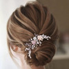 Easedaily Crystal Bridal Hair Comb Silver Rhinetsone Wedding Hair Pieces Pearl Headpieces Side Combs Hair Accessories for Women and Brides