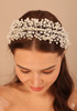 BERYUAN Pearls Wedding Headpiece Women White Vintage Pearl Tiara Crown Hairbands Pealrs Silver Bride Headband Wedding Hair Accessories for Brides Bri