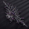 Teyglen Bridal Wedding Purple Dainty Hair Combs Purple Rhinestones Crystal Side Hair Comb Flower Crystal Bride Hair Accessories for Women and Girls (