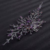 Teyglen Bridal Wedding Purple Dainty Hair Combs Purple Rhinestones Crystal Side Hair Comb Flower Crystal Bride Hair Accessories for Women and Girls (