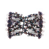LOVEF 6 Pcs Effortless Beauty Stretchable Double Combs Upzing Medium Magic Beaded Double Hair Clips Hair Jewelry Assorted Color and Design