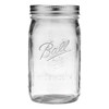Ball Wide Mouth Clear Glass Canning Quart 32 Oz Mason Jars with Lids, 12 Pack