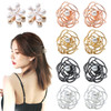 JINBUYAO 10pcs Flower Style Small Metal Hair Claw Clips Fancy Pearl Hair Clip Sweet Hair Accessories for Women and Girls Mini Decorative Hair Clips