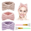 VIOCIWUO Microfiber Bowtie Headbands for Women 3 Pack, Elastic Soft Makeup Headbands Hair Bands Face Wash Spa Yoga For Women Girls