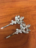 Lux Accessories Clear Flower Bridal Pave Faux Pearl Hair Clip Bobby Pin (2pc)