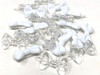 Tara Girls Self Hinge Plastic Mini Bow Hair Barrettes - White & Clear - 20 Pcs. by Tara